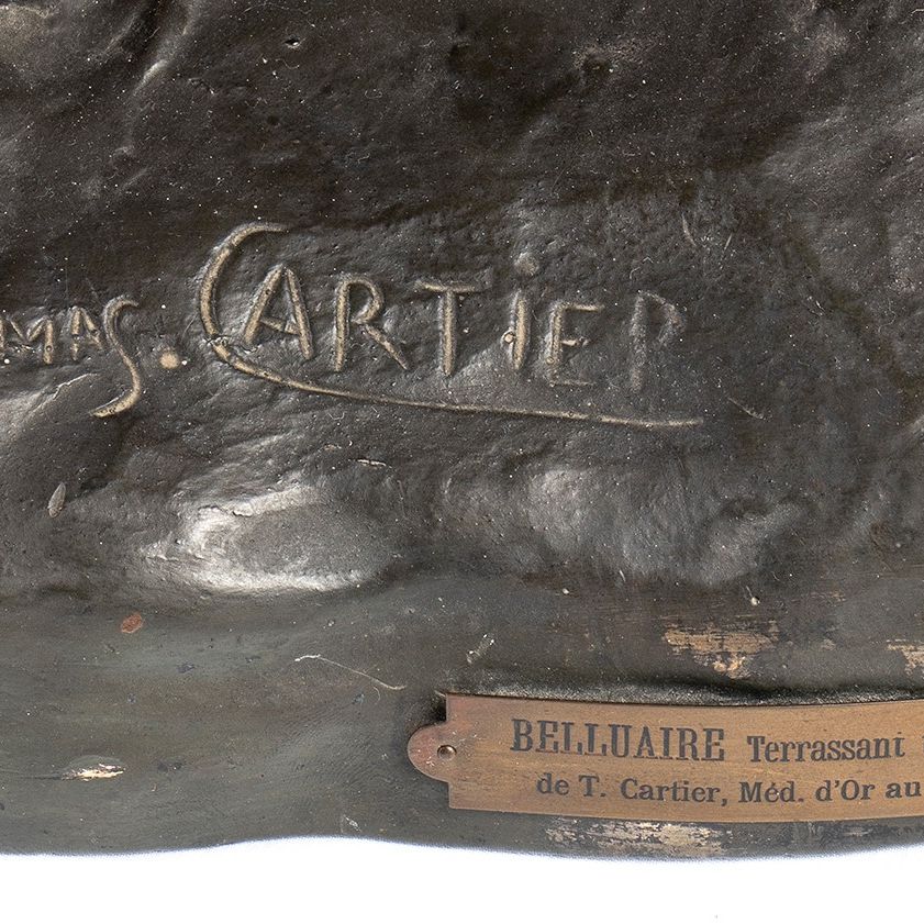 Scultura Francese Terracotta - XX Secolo, Firmata Thomas Cartier