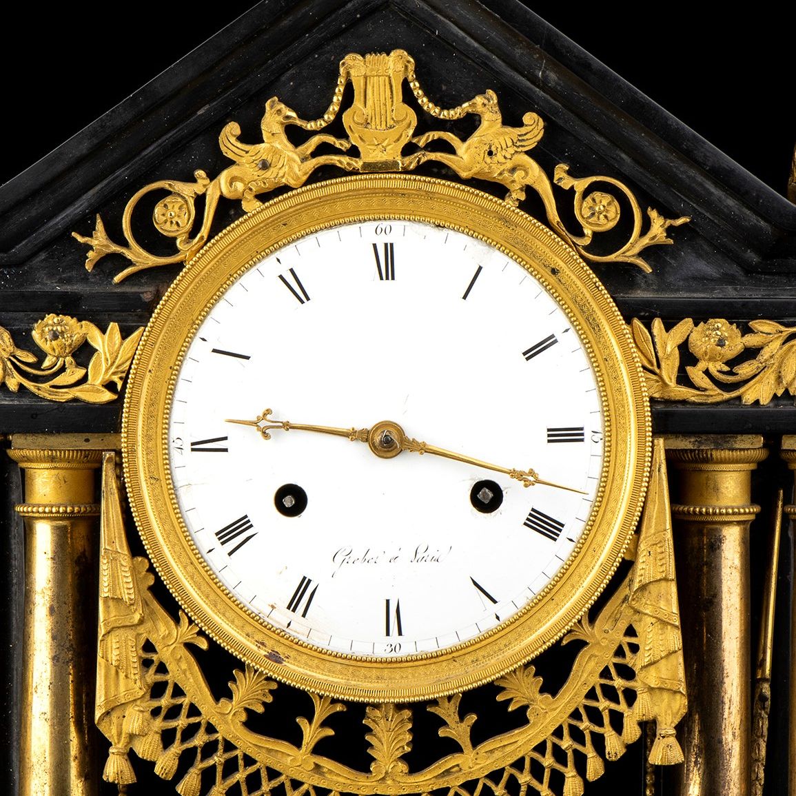 Orologio D’appoggio in Marmo e Bronzo - Francia, Parigi, XVIII Secolo, Firmato Greber