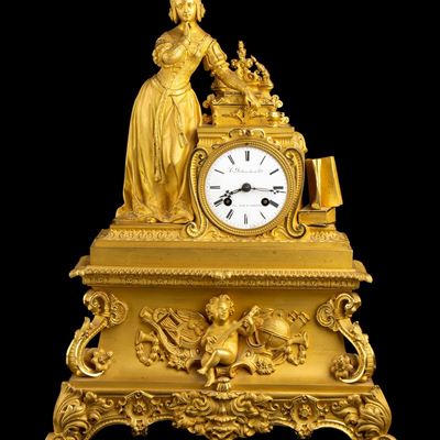 Orologio da Appoggio in Bronzo - Francia, Parigi XIX Secolo, Firmato Constantine Louise Detouche ...