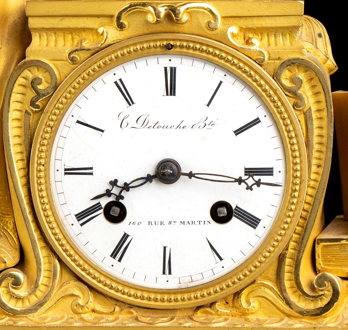 Orologio da Appoggio in Bronzo - Francia, Parigi XIX Secolo, Firmato Constantine Louise Detouche ...