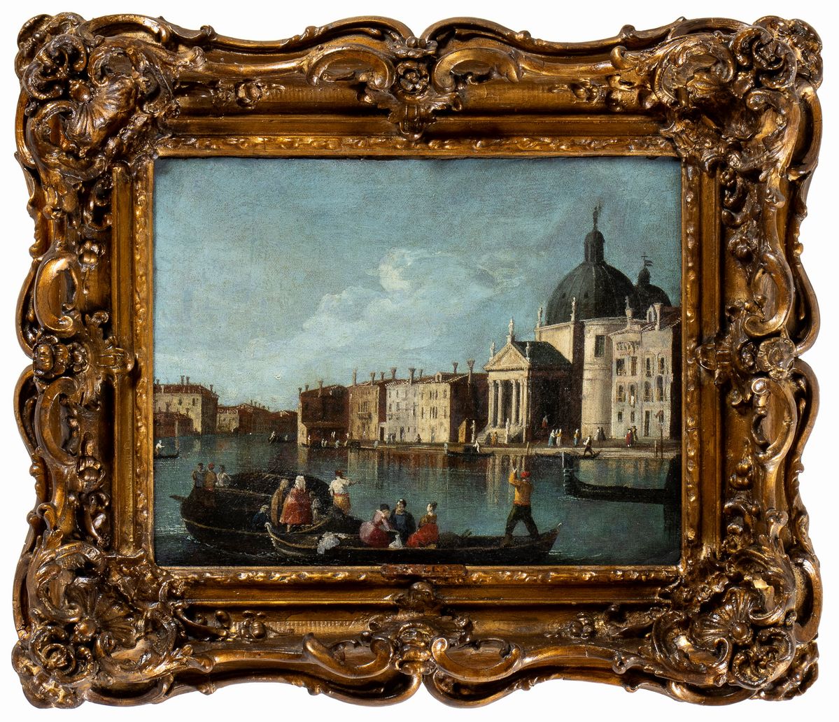 Artista Veneziano, XVIII Secolo - Veduta del Canal Grande con la Chiesa di San Simeone Piccolo