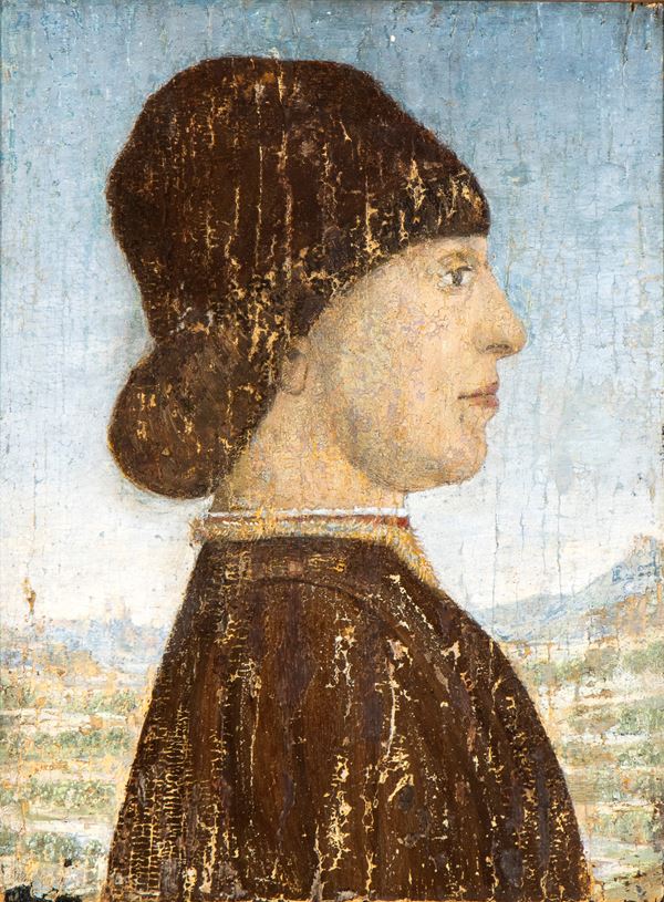 Artista centro-italiano, seconda met&#224; XV secolo - Ritratto virile di profilo 