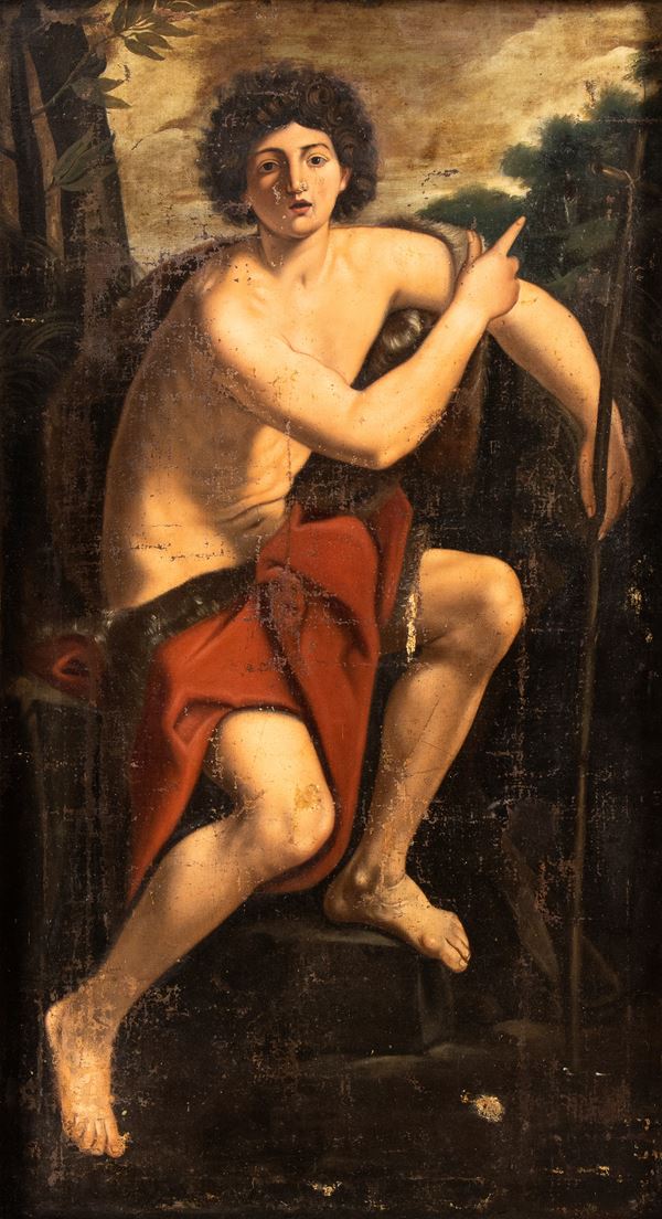 Artista emiliano, XVII secolo - Saint John the Baptist in the desert