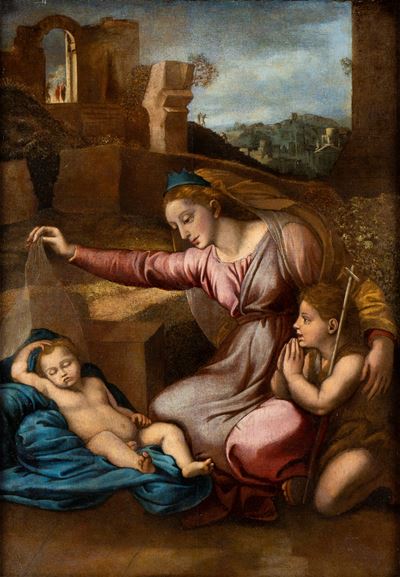 Madonna con San Giovannino e il Bambino Dormiente (madonna del Velo o Madonna del Diadema Blu)