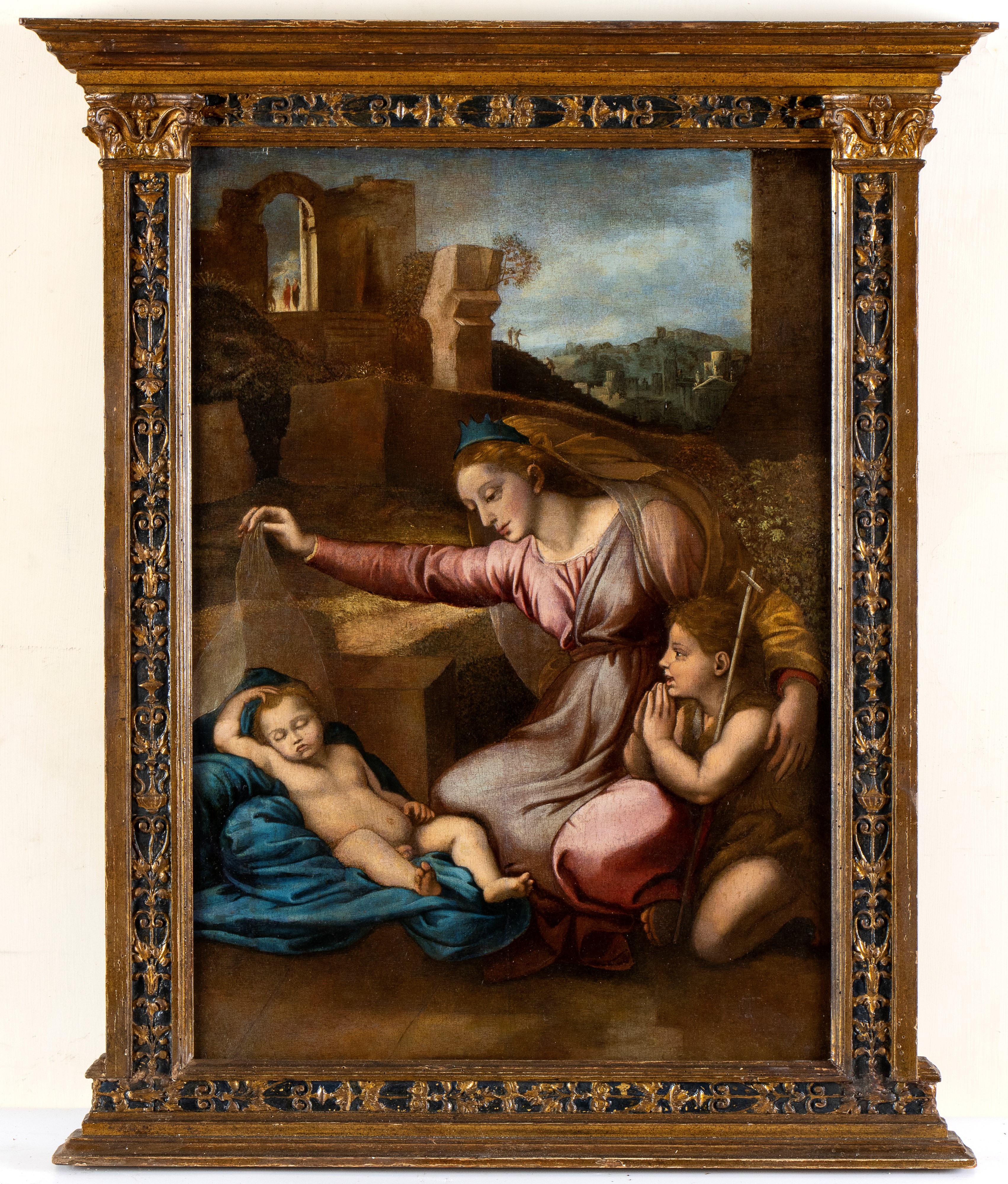 Raffaello Sanzio - Madonna con San Giovannino e il Bambino Dormiente (madonna del Velo o Madonna ...