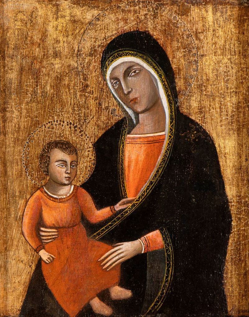 Scuola Senese, XIV Secolo - Madonna con Bambino