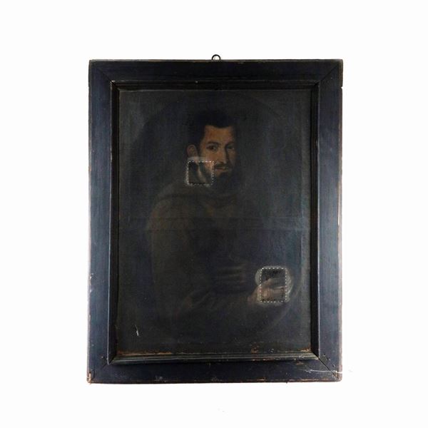Santo in preghiera  (prima metà XVIII secolo)  - dipinto ad olio tela - Asta Smart Auction: Arredi, Dipinti, Sculture e altro a prezzi vantaggiosi - Bertolami Fine Art - Casa d'Aste