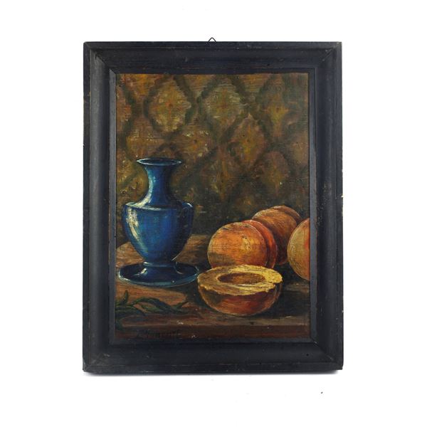 Still life nature with fruit and pottery