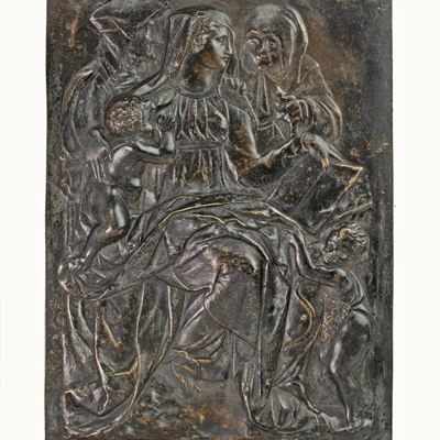 Placca Raffigurante Sacra Conversazione