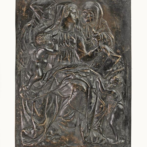 Pierino da Vinci - Plaque depicting Sacra Conversazione