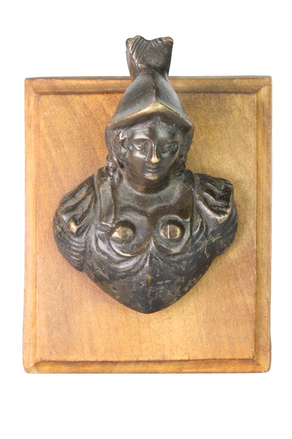 Bustino di Minerva  (Area veneta XVI-XVII secolo )  - Bronzo patinato marrone  - Asta Cuprum. Reloaded. Bronzetti dal Medioevo all'800 - Bertolami Fine Art - Casa d'Aste
