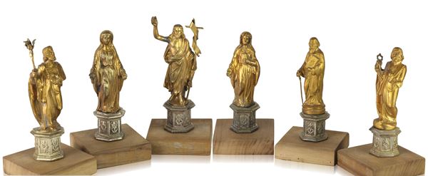 6 devotional bronze sculptures
