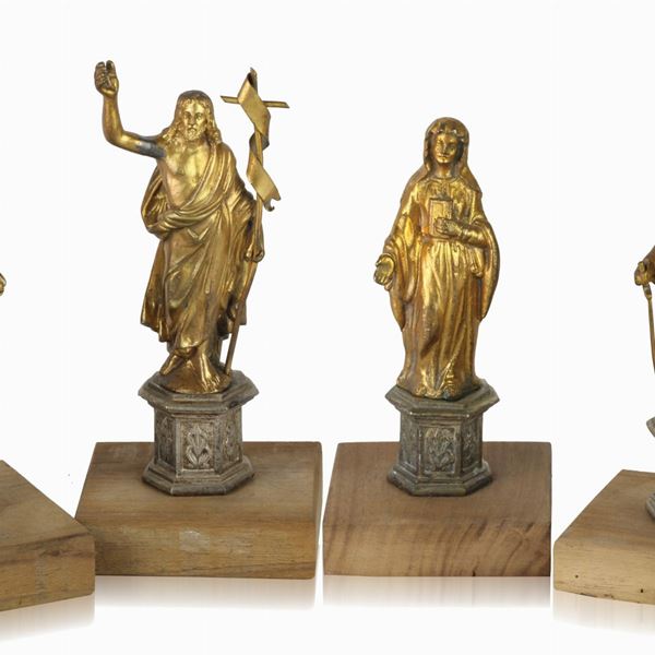 6 devotional bronze sculptures