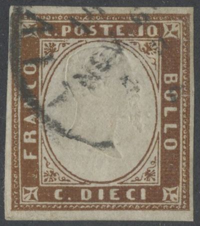 Italia, 10 centesimi Sardegna IV emissione, francesco bruno cioccolato scuro n. 14Ci