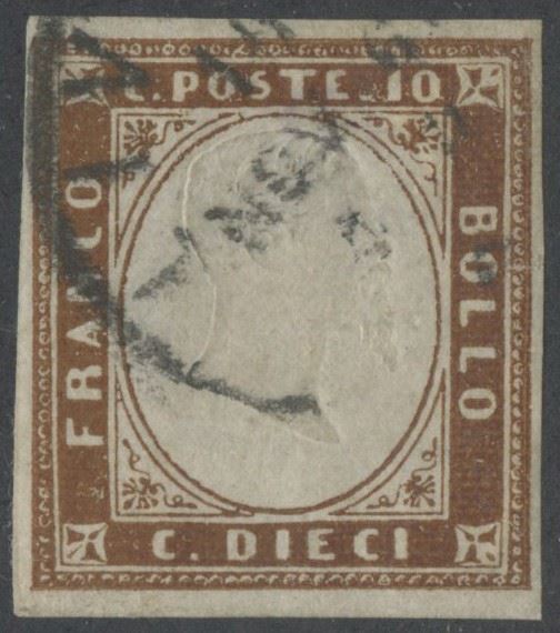 Italia, 10 centesimi Sardegna IV emissione, francesco bruno cioccolato scuro n. 14Ci