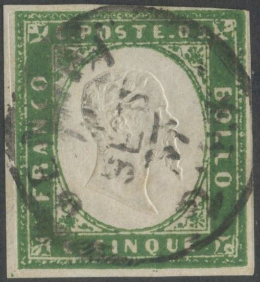 Sorani, 5 centesimi Sardegna “IV emissione”, verde giallastro carico