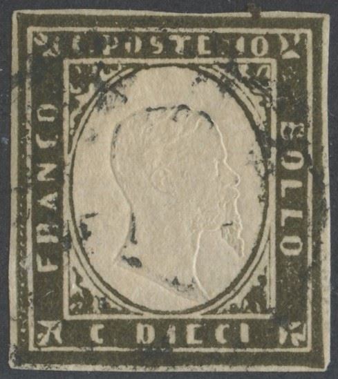Ballabio, Sardegna IV emissione — 10 centesimi oliva grigio scurissimo