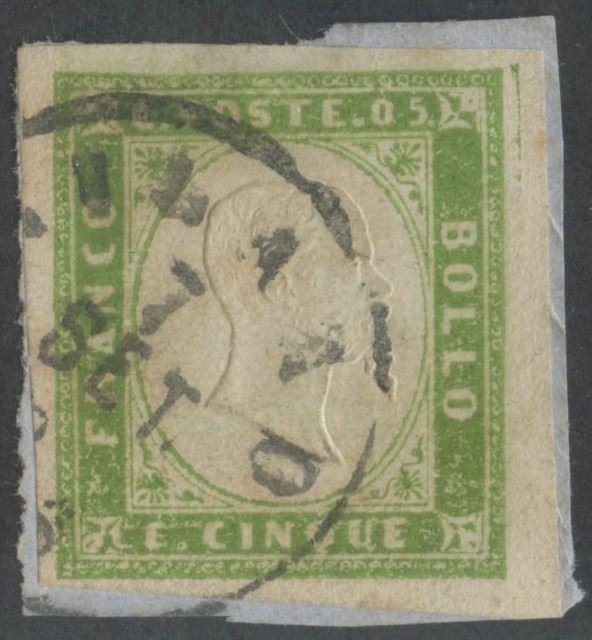 Ballabio, Sardegna IV emissione – 5 centesimi verde giallo brillante, n. 13B