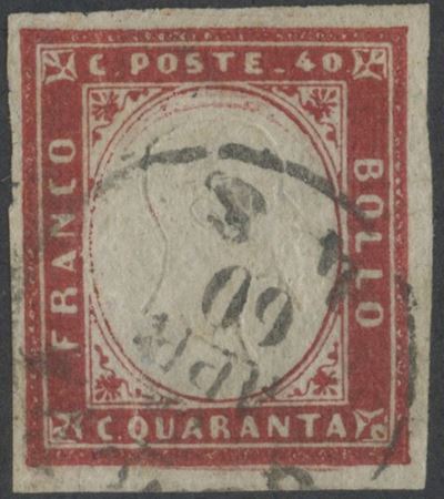 Ballabio (attribuito), Sardegna IV emissione — 40 cent. carminio, n. 16Ca. (A)