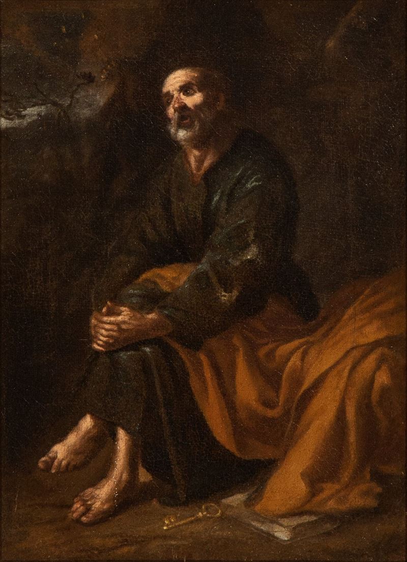 Artista Napoletano, XVII Secolo - Il Pentimento di San Pietro