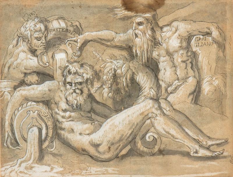 Francesco De' Rossi Salviati - Allegoria dei Fiumi Partenope, Sebeto e Garigliano