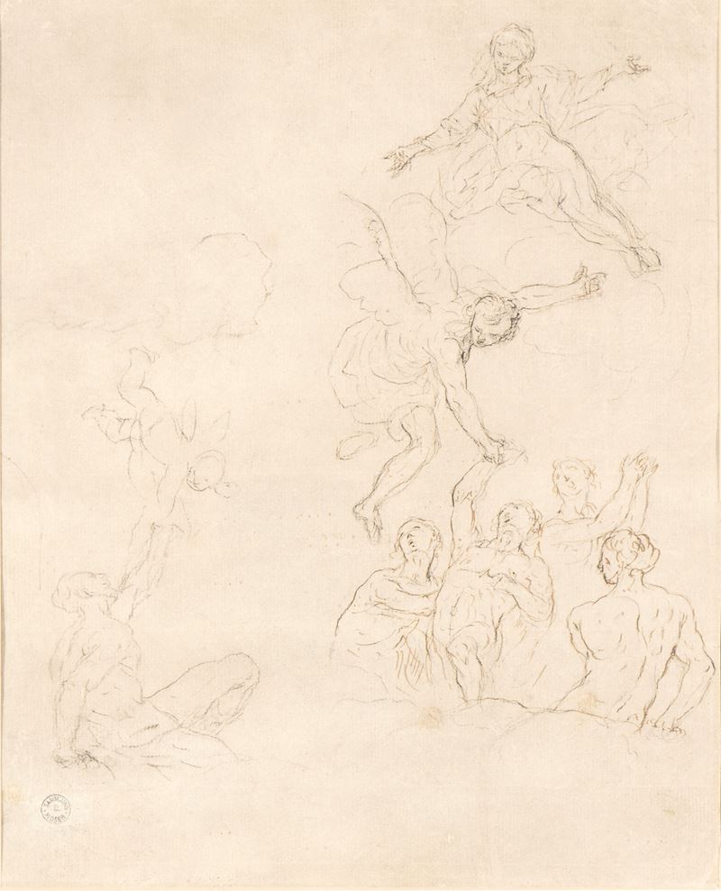Scuola Napoletana, XVII Secolo - La Vergine Intercede per le Anime del Purgatorio