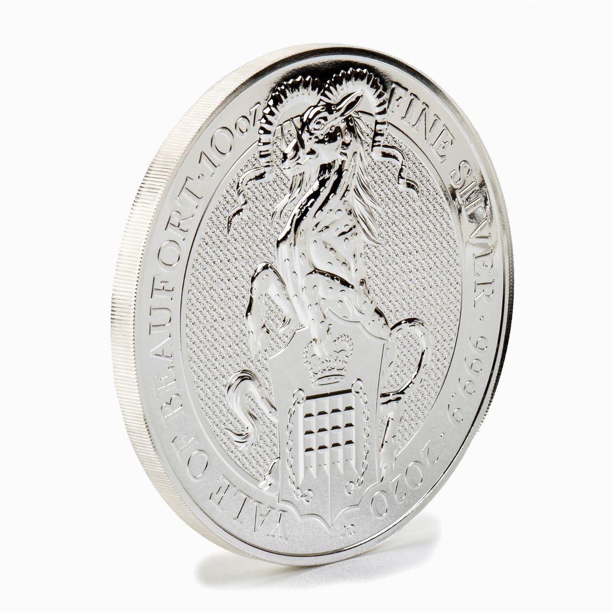 Lotto di Due Monete: 10 Pounds - Elizabeth II Silver Valiant; 10 Oz Fine Silver. 2020 - 2021