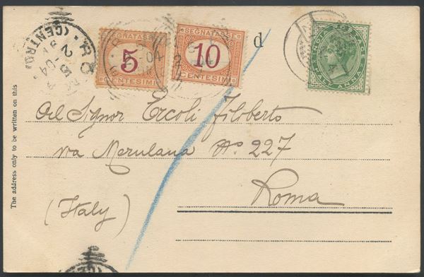 05.02.1904 Postcard  - Auction Stamps and Postal History - Bertolami Fine Art - Casa d'Aste