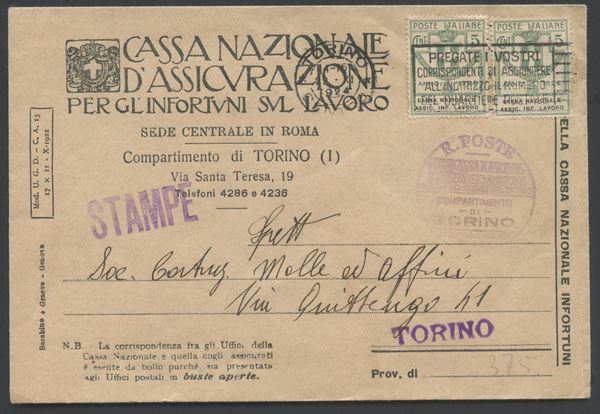 Enti Parastatali  - Auction Post and Postal History - Bertolami Fine Art - Casa d'Aste