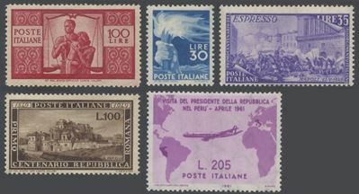 Collezione di francobolli, Repubblica italiana (dal 1945 al 1969), posta ordinaria