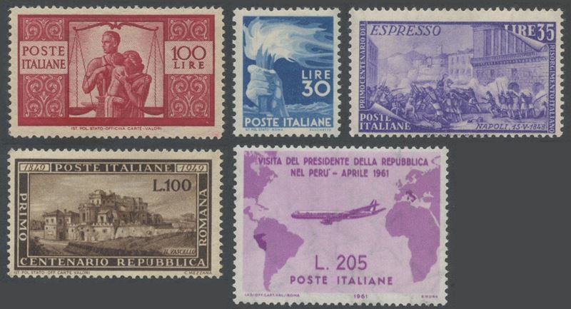 Collezione di francobolli, Repubblica italiana (dal 1945 al 1969), posta ordinaria