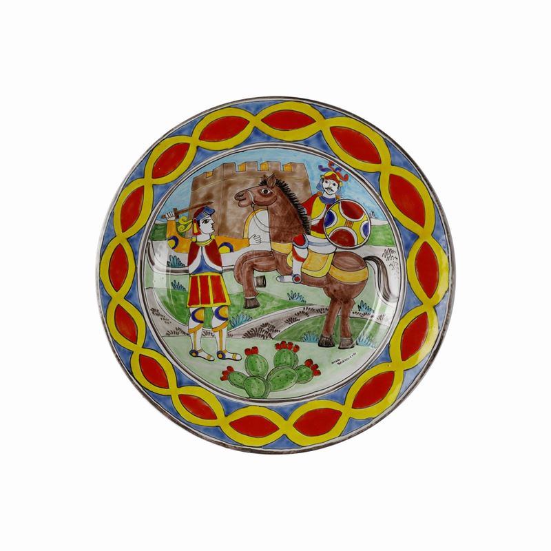 Piatto da Parata in Ceramica Policroma