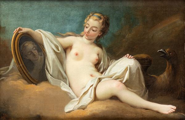 Artista francese, XVIII secolo - Venus with a mirror