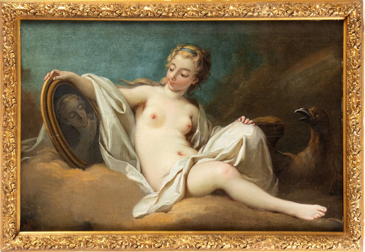 Artista Francese, XVIII Secolo - Venere allo Specchio