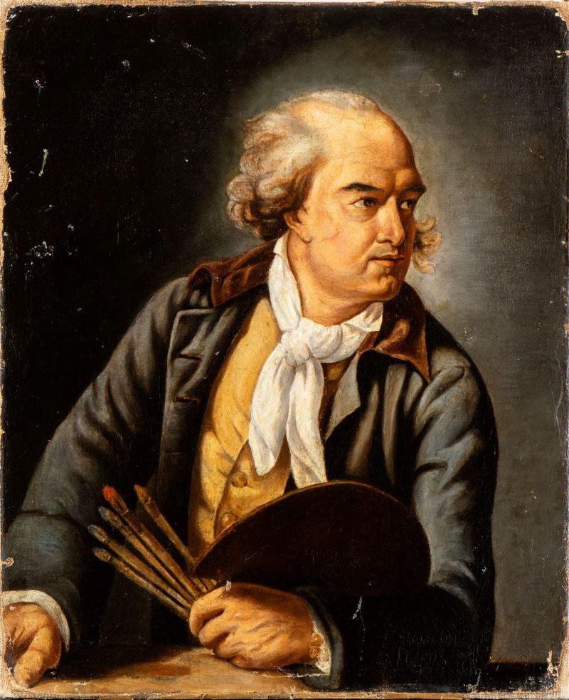 Artista Francese, Prima Metà XIX Secolo - Ritratto di Hubert Robert da Élisabeth Vigée le Brun