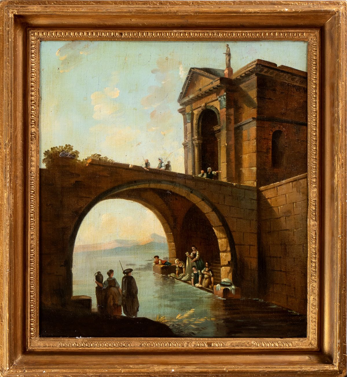 Hubert Robert - Paesaggio con Ponte e Lavandaie