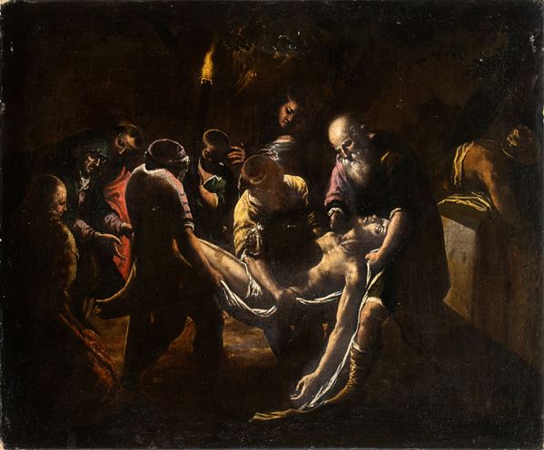 Artista emiliano, inizio XVII secolo - Deposizione di Cristo nel sepolcro