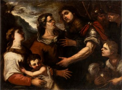 Scena di Commiato di Condottiero dalla Sua Famiglia