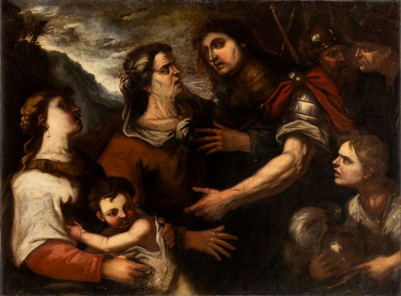Artista Genovese, Fine XVII - Inizio XVIII Secolo - Scena di Commiato di Condottiero dalla Sua Fa...