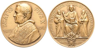 Vaticano. Pio XII (1939-1958). Medaglia Beatificazione Pio X 1951. Ae. Fdc