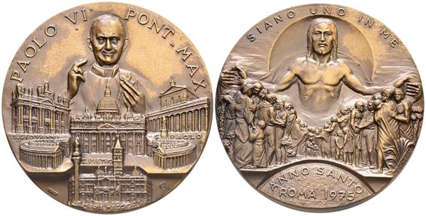 VATICANO. Paolo VI (1963-1978). Medaglia Anno Santo Roma 1975. Ae. FDC