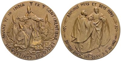 Vaticano. Paolo Vi (1963-1978). Medaglia Viaggio in India 1964. Ae. 44,5mm; Fdc