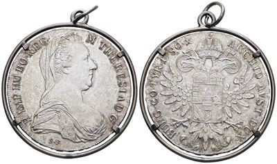 Austria. Maria Teresa. Tallero 1780. XX Sec. Ag. in Montatura