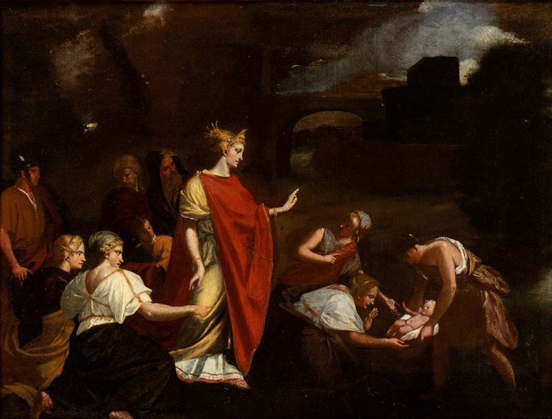 Artista Emiliano, Seconda Metà XVII Secolo - Mosè Salvato dalle Acque