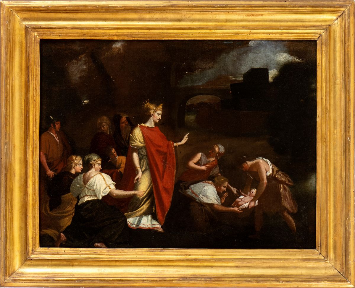 Artista Emiliano, Seconda Metà XVII Secolo - Mosè Salvato dalle Acque