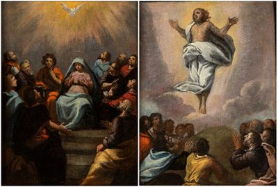 A) Ascensione di Cristo; B) la Pentecoste