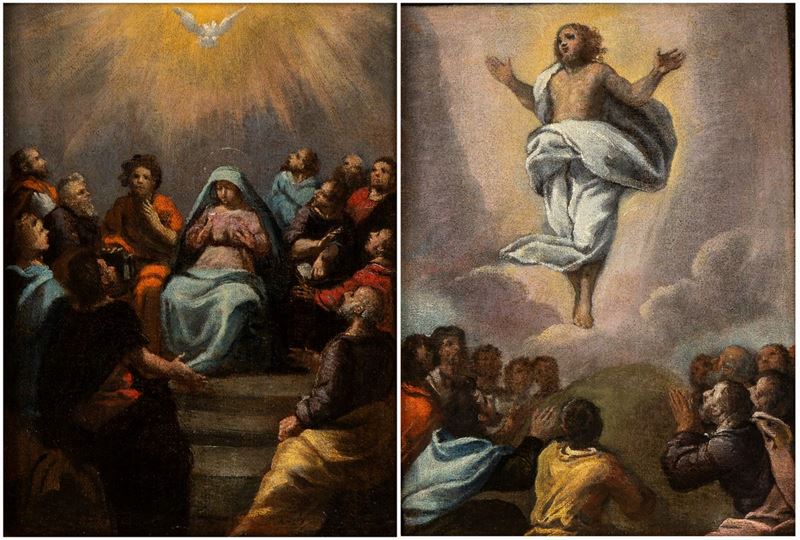 Ippolito Scarsella Scarsellino - A) Ascensione di Cristo; B) la Pentecoste