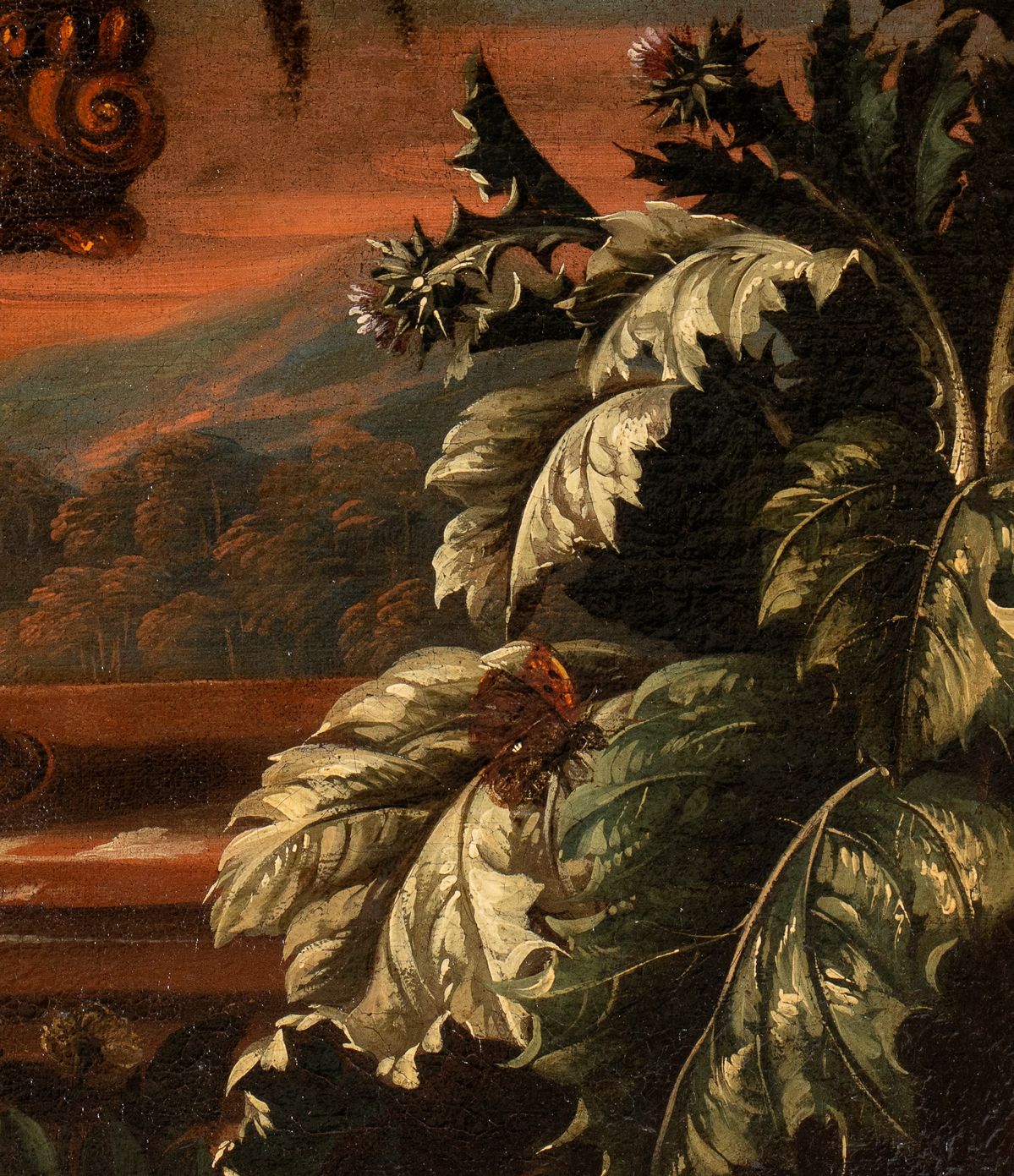 Artista Fiammingo, Fine XVII - Inizio XVIII Secolo - Bouquet di Fiori su un Vaso Metallico in un ...