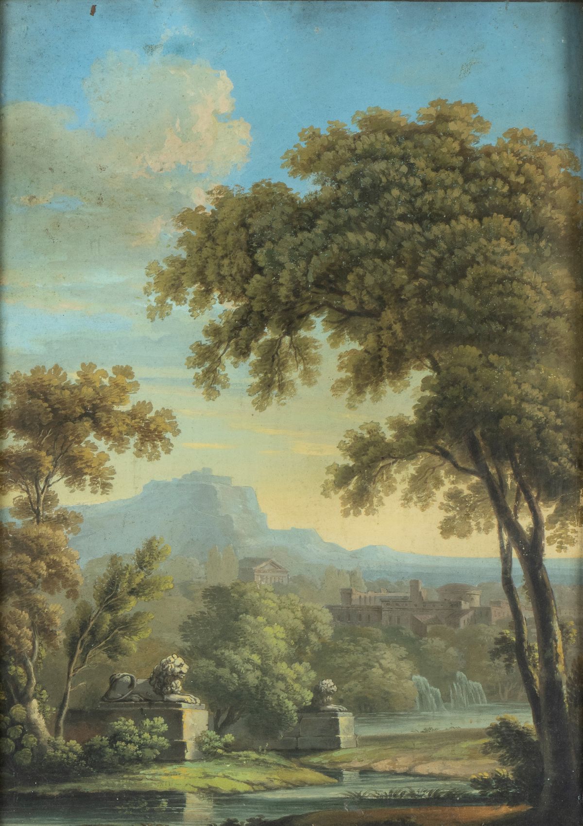 Andrea Locatelli - A) Paesaggio con Castello e Corso D'acqua; B) Paesaggio con Corso D'acqua e Fo...