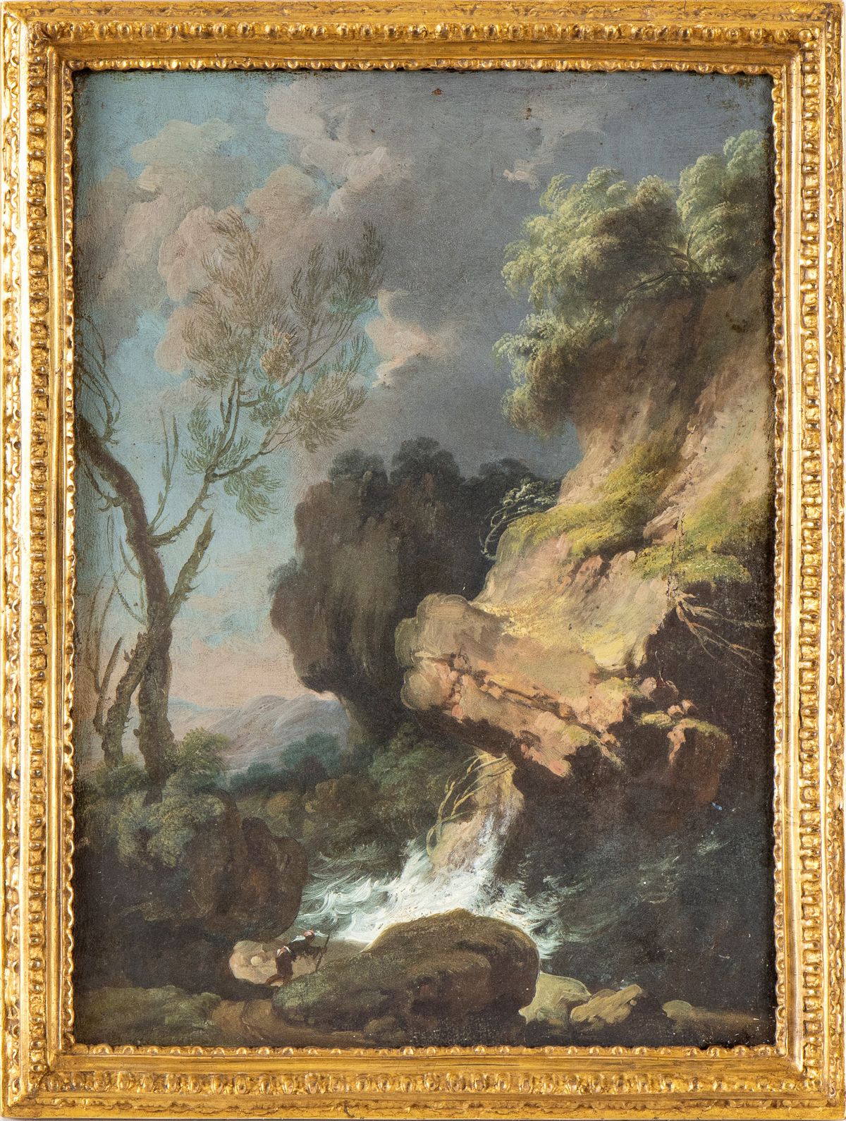 Alessio De Marchis - Paesaggio Roccioso con Cascata e Figura
